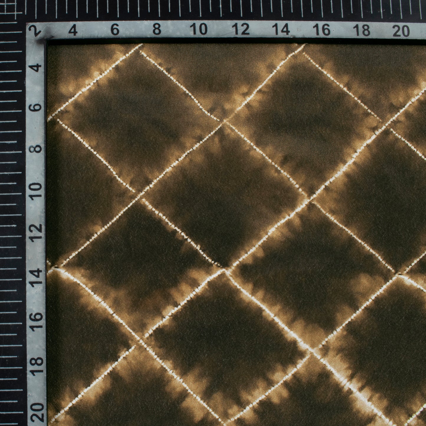 Brown And Black Shiiborii Pattern Digital Print Crepe Silk Fabric