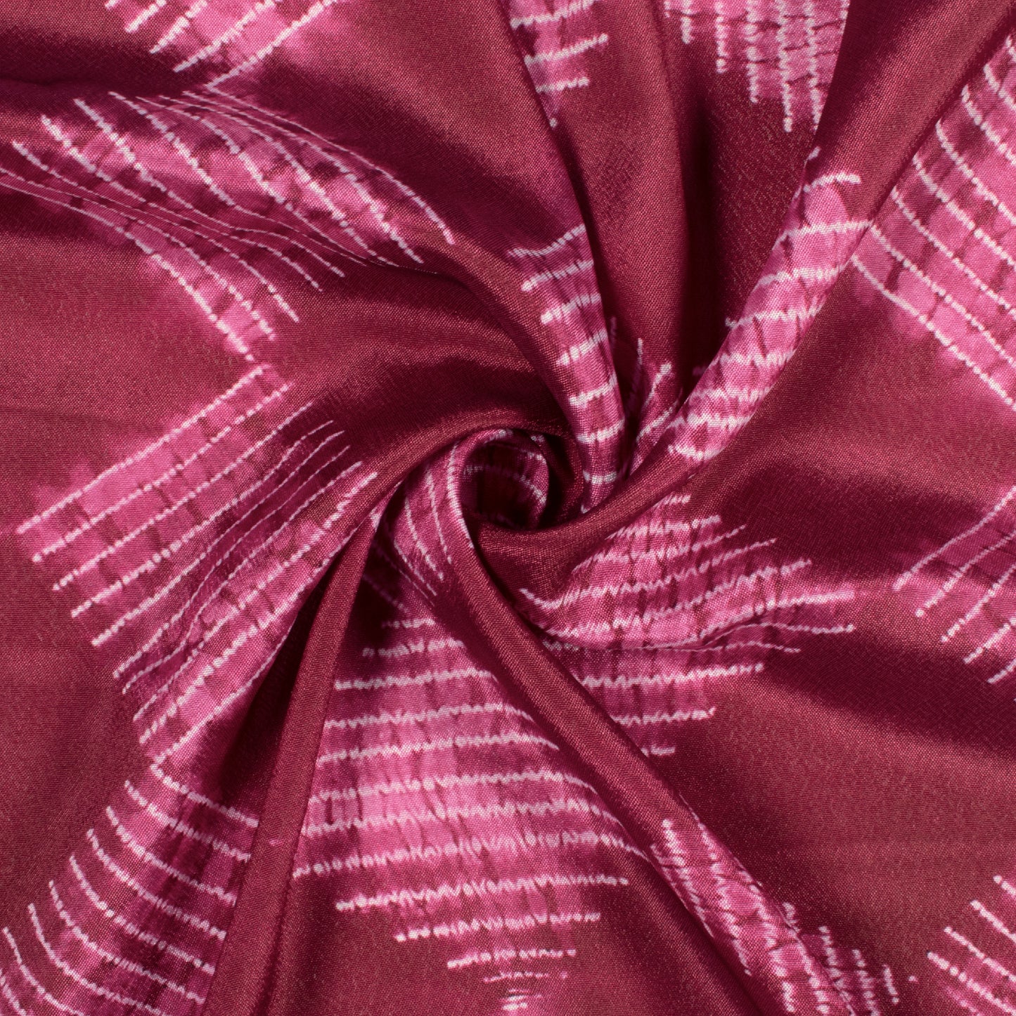Dark Pink Geometric Pattern Digital Print Crepe Silk Fabric