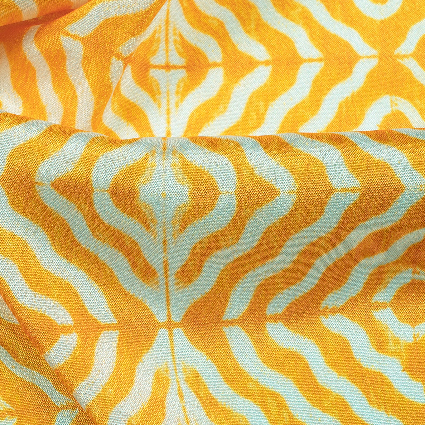 Bumblebee Yellow Geometric Pattern Digital Print Crepe Silk Fabric