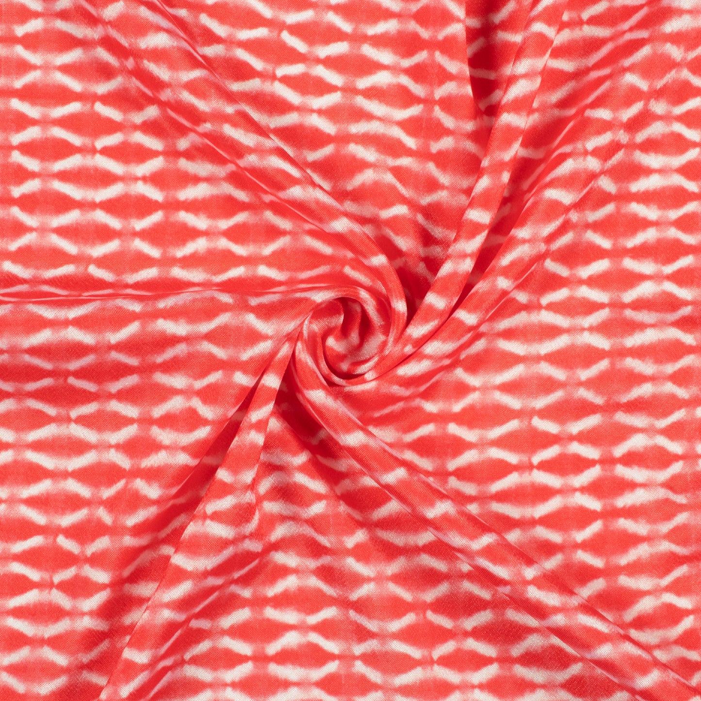 Desire Red Geometric Pattern Digital Print Crepe Silk Fabric