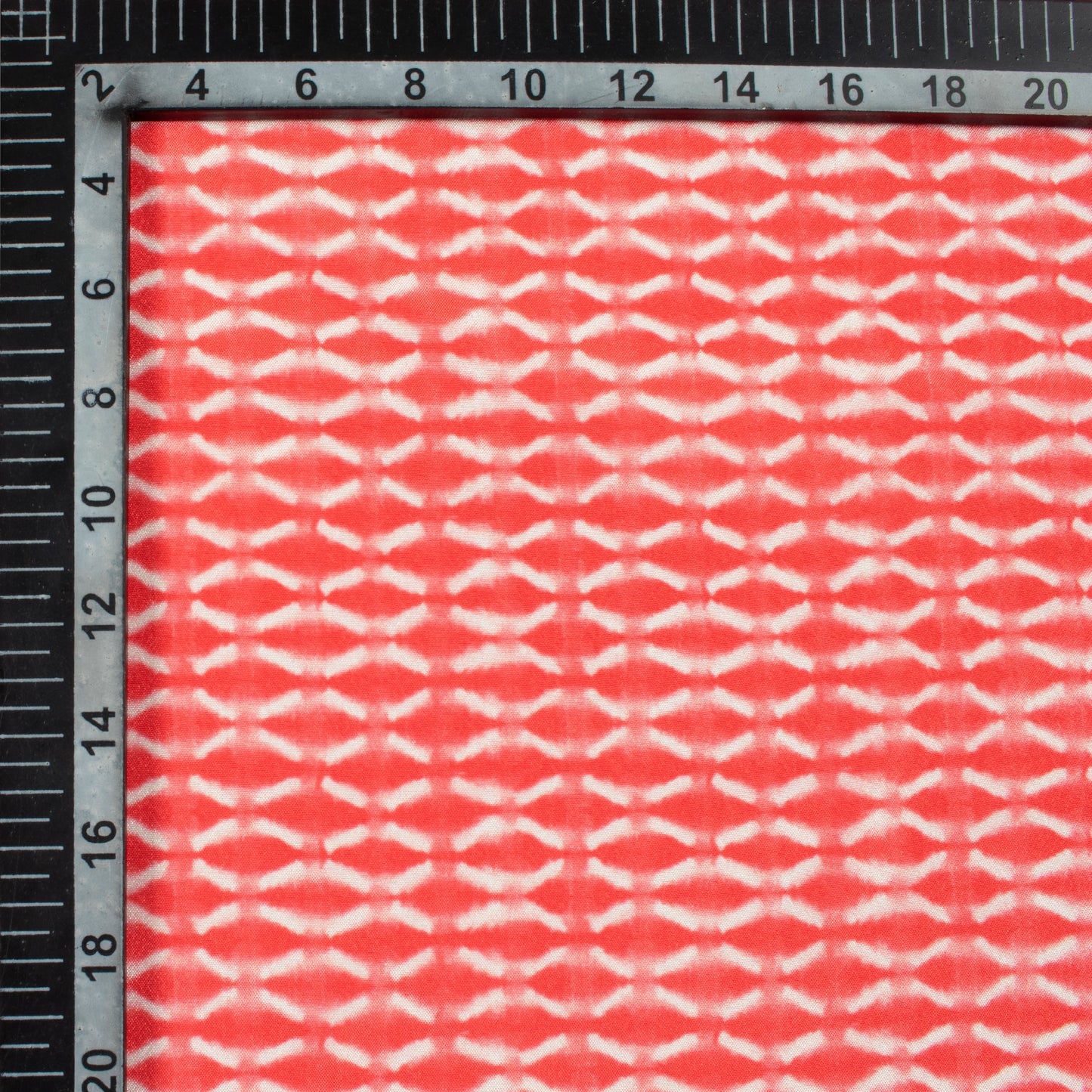 Desire Red Geometric Pattern Digital Print Crepe Silk Fabric