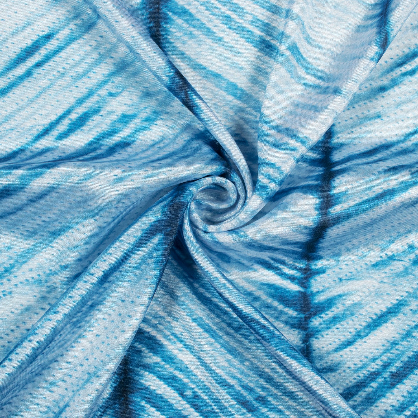 Steel Blue Chevron Pattern Digital Print Crepe Silk Fabric