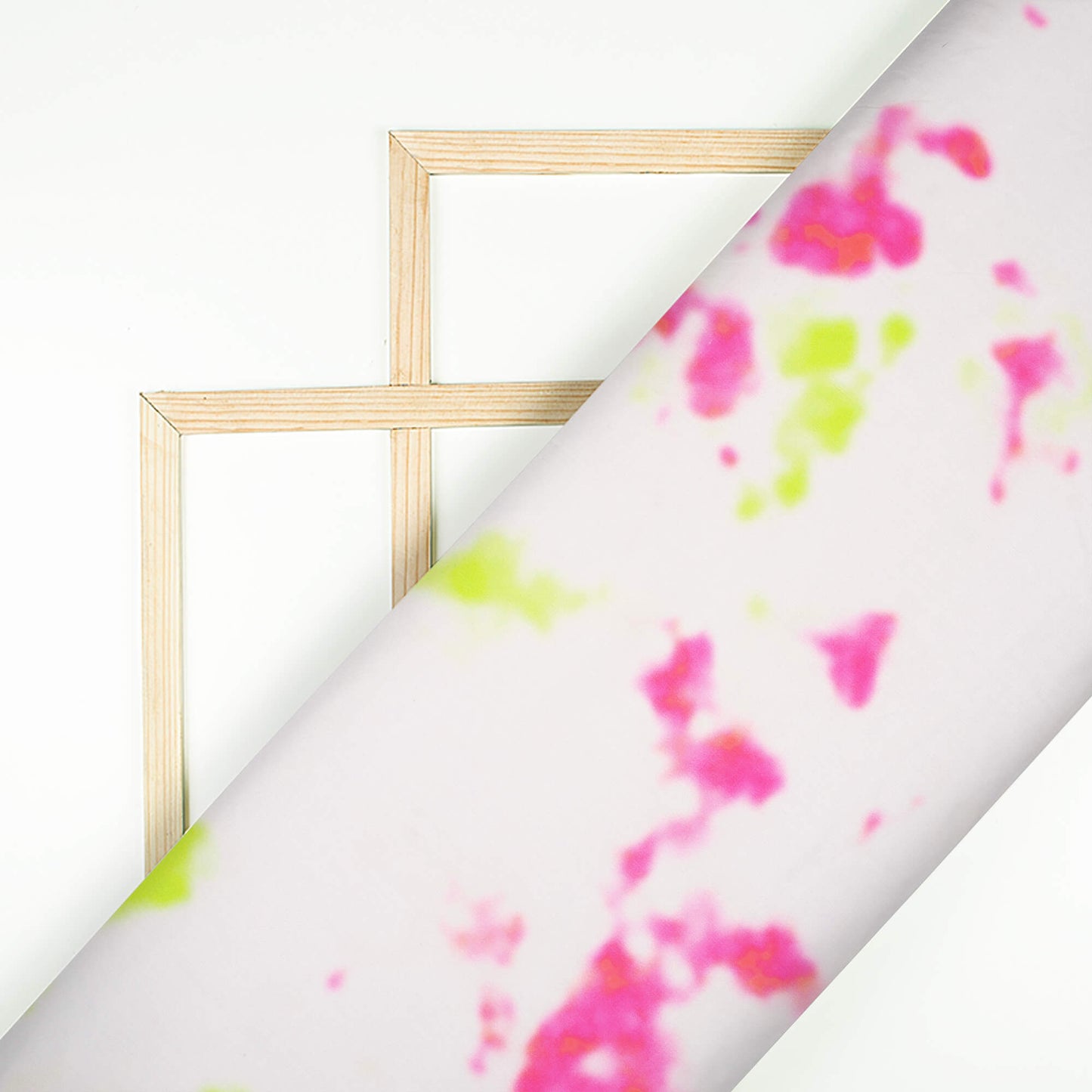 White And Pink Tye And Dye Pattern Digital Print Lycra Fabric (Width 58 Inches)