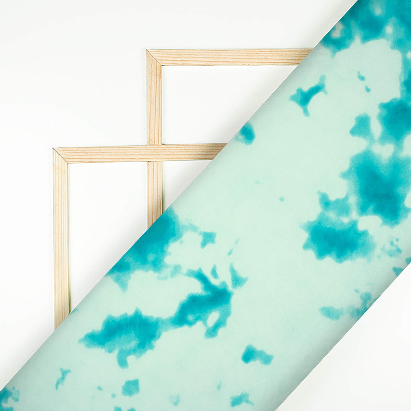 Sky Blue Tye And Dye Pattern Digital Print Lycra Fabric (Width 58 Inches)