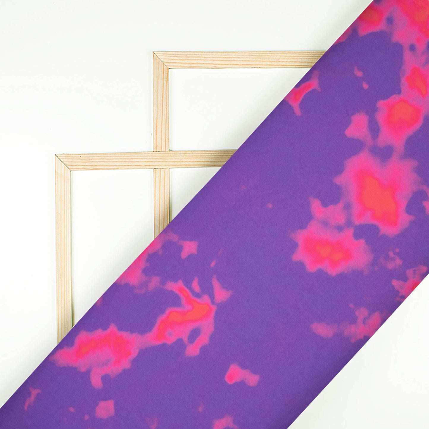 Purple And Carmine Red Tye And Dye Pattern Digital Print Lycra Fabric (Width 58 Inches)
