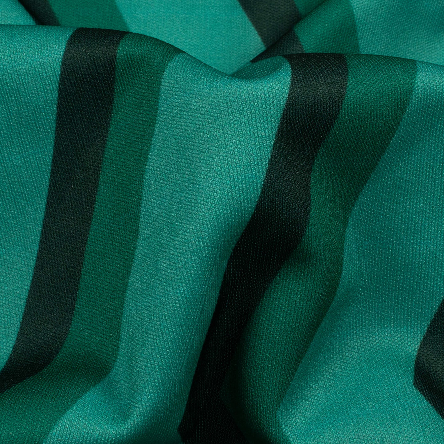 Pine Green And Black Chevron Pattern Digital Print Lycra Fabric (Width 58 Inches)