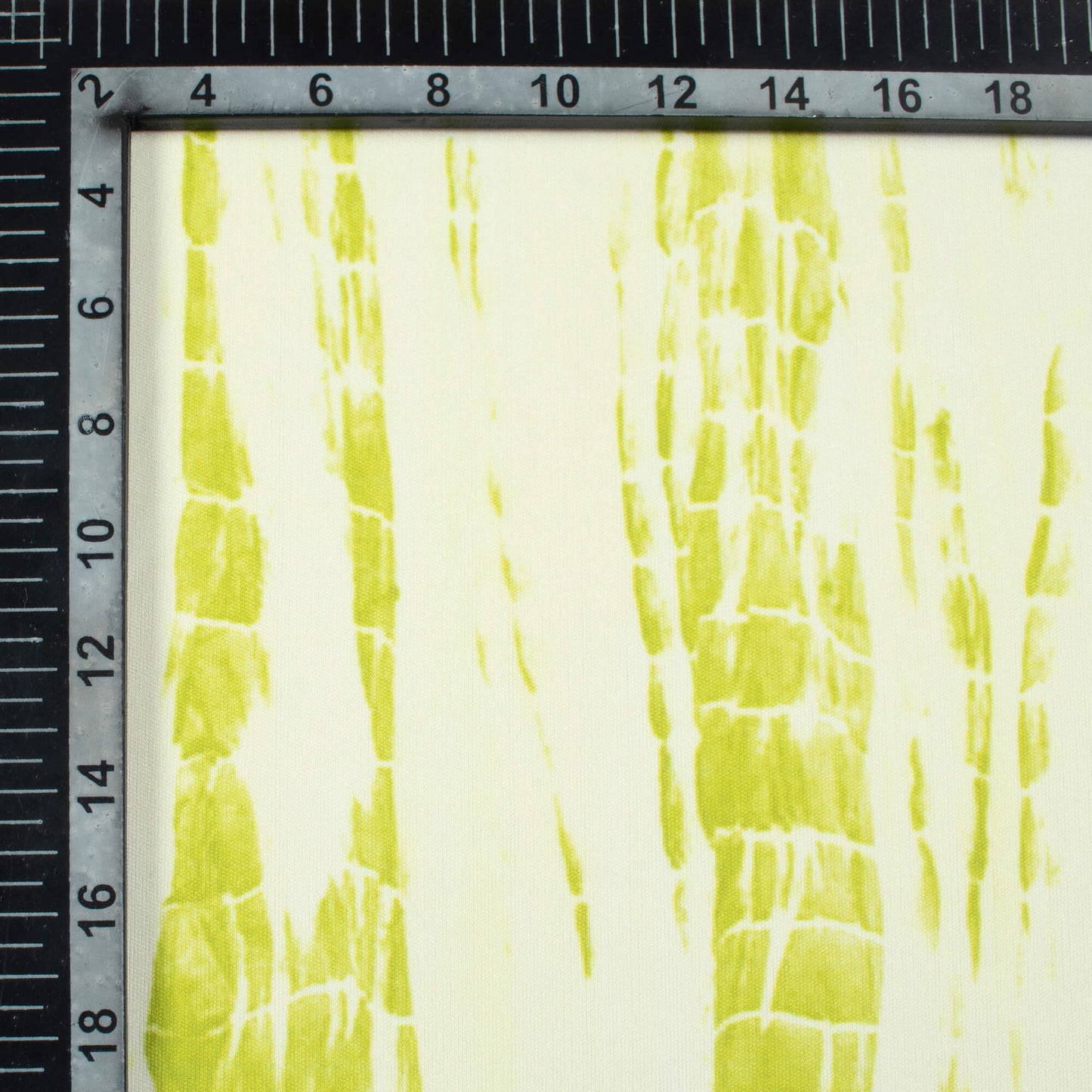 Olive Green And Cream Shiiborii Pattern Digital Print Lycra Fabric (Width 58 Inches)