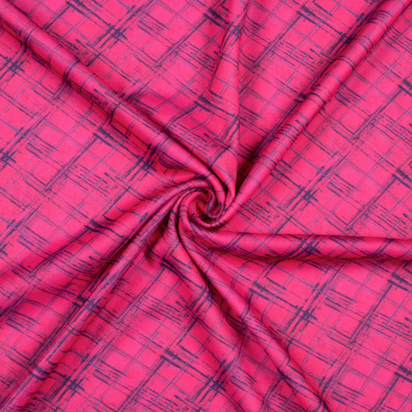 Punch Pink Brush Pattern Digital Print Lycra Fabric (Width 58 Inches)