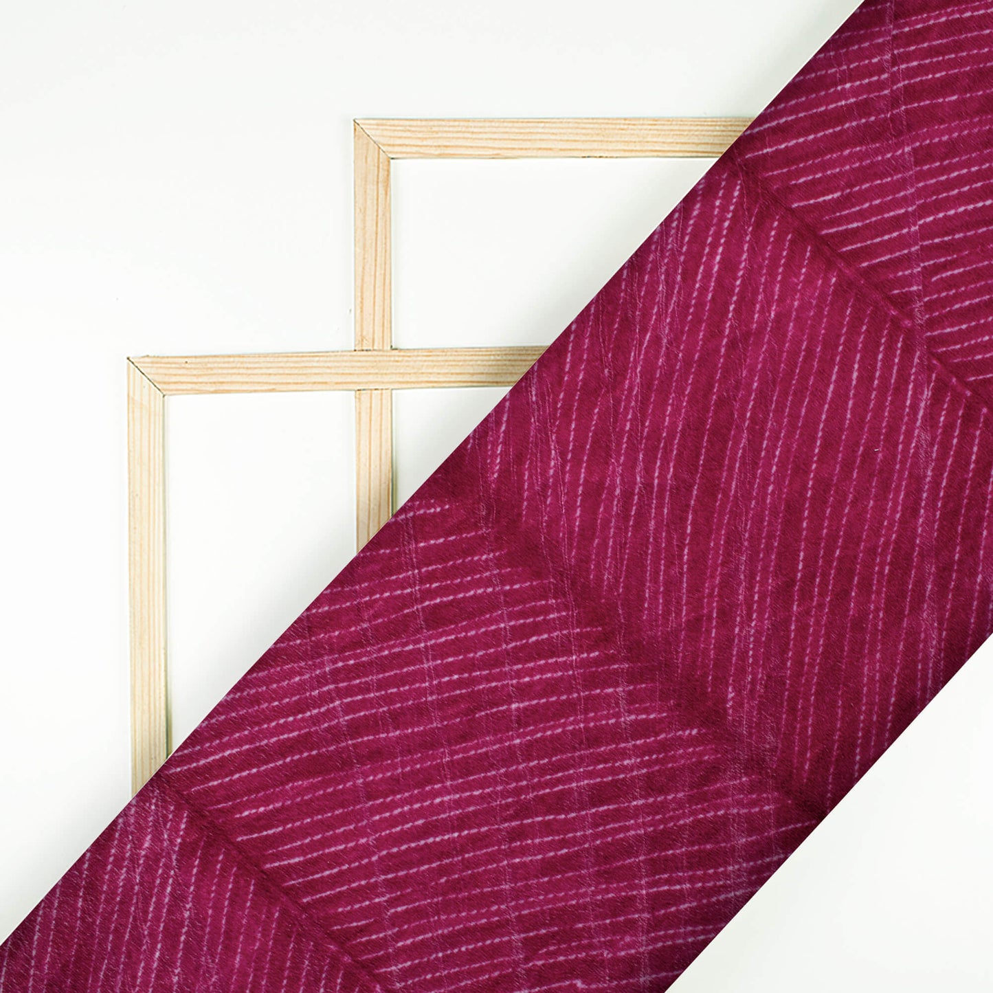Mulberry Purple Chevron Pattern Digital Print Velvet Fabric (Width 58 Inches)