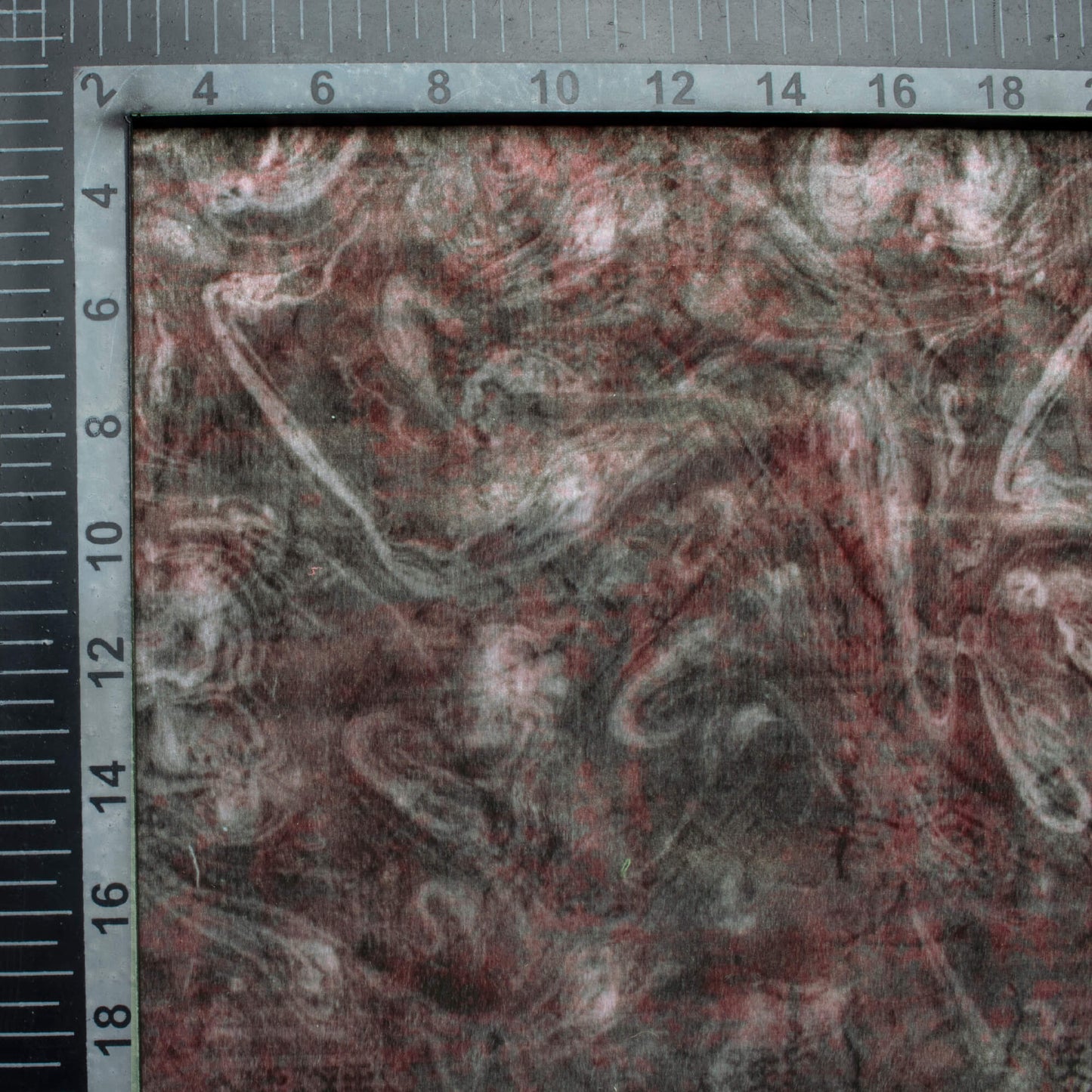 Grey And Pink Abstract Pattern Digital Print Velvet Fabric (Width 58 Inches)