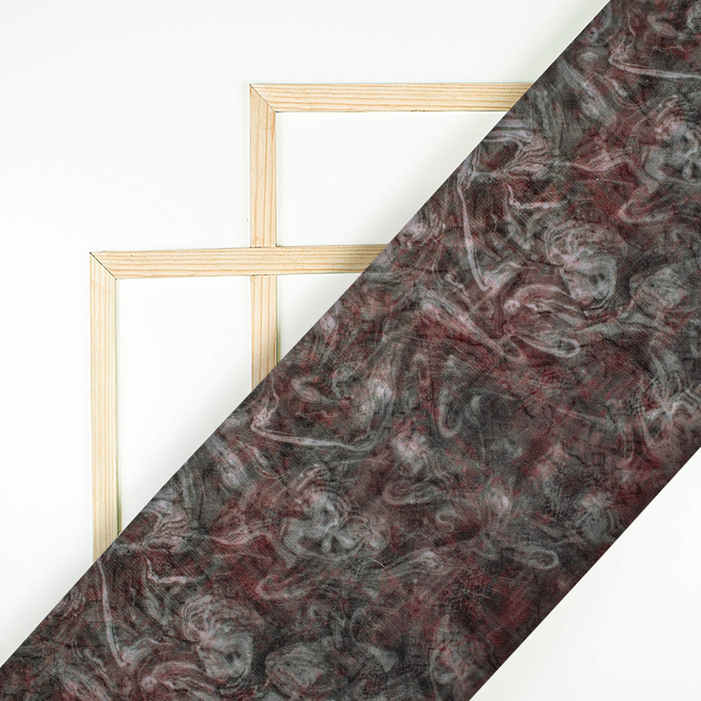 Grey And Pink Abstract Pattern Digital Print Velvet Fabric (Width 58 Inches)