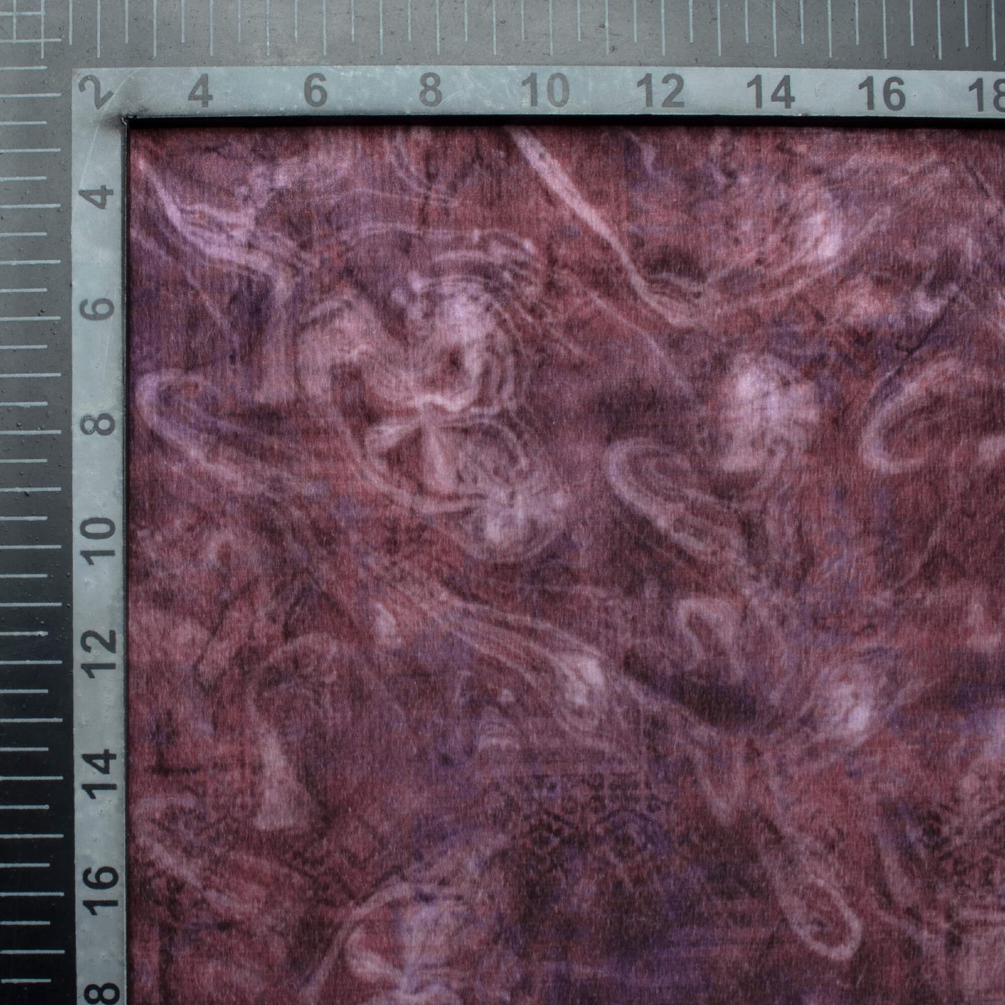 Grape Purple Abstract Pattern Digital Print Velvet Fabric (Width 58 Inches)