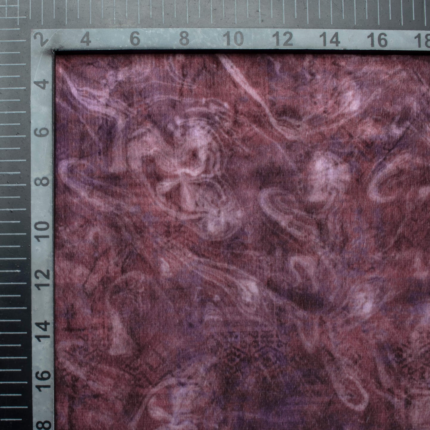 Grape Purple Abstract Pattern Digital Print Velvet Fabric (Width 54 Inches)