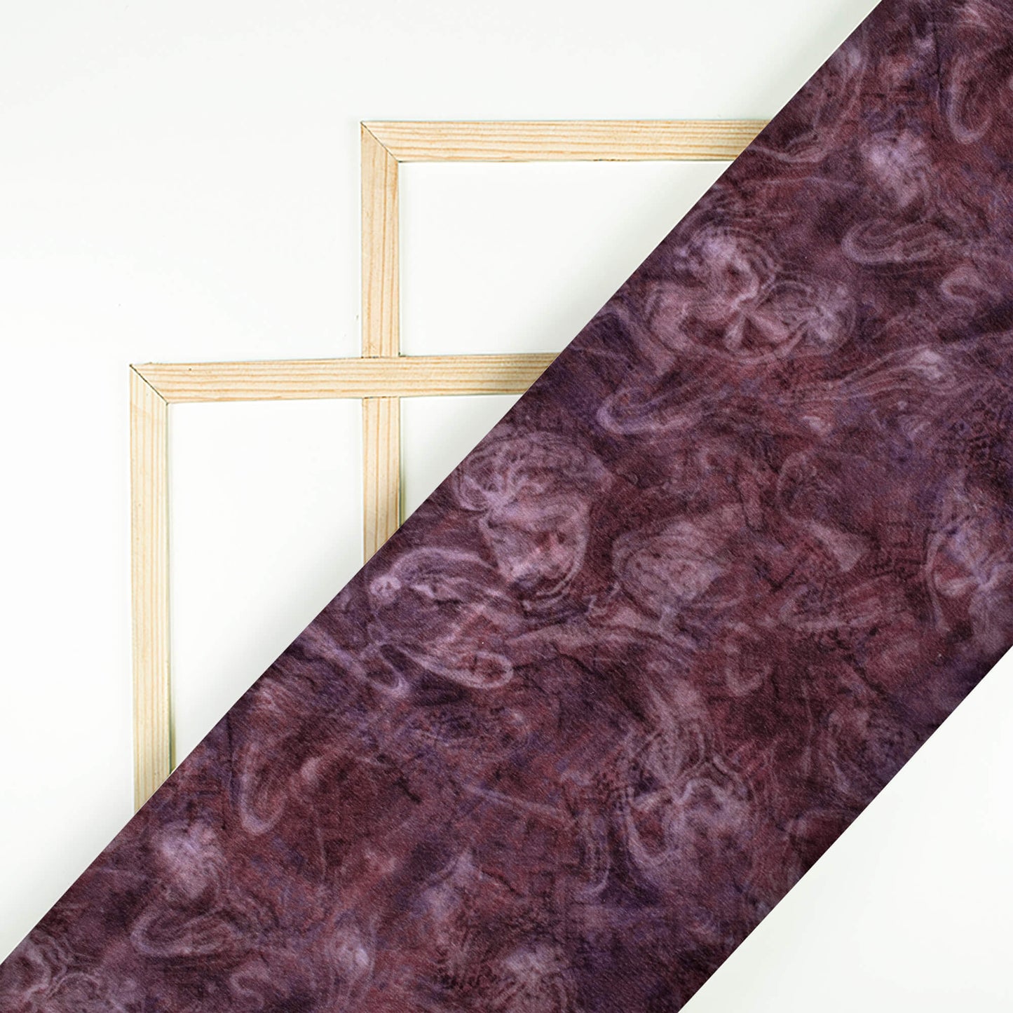 Grape Purple Abstract Pattern Digital Print Velvet Fabric (Width 58 Inches)