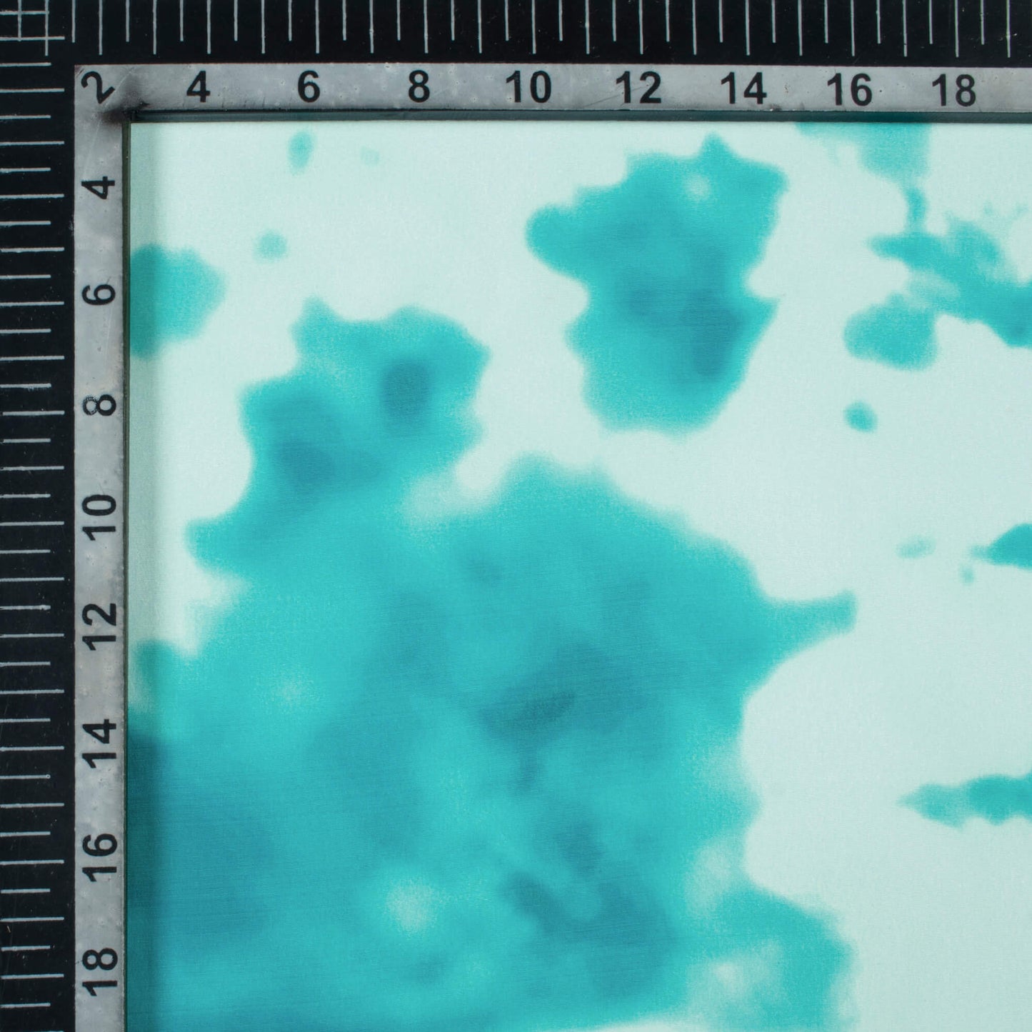 Cerulean Blue Tye And Dye Pattern Digital Print Royal BSY Crepe Fabric