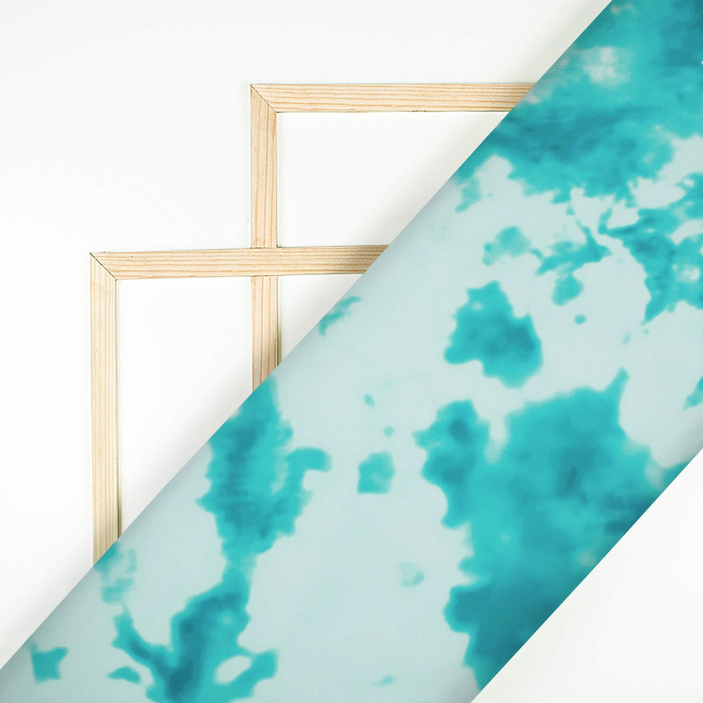 Cerulean Blue Tye And Dye Pattern Digital Print Royal BSY Crepe Fabric