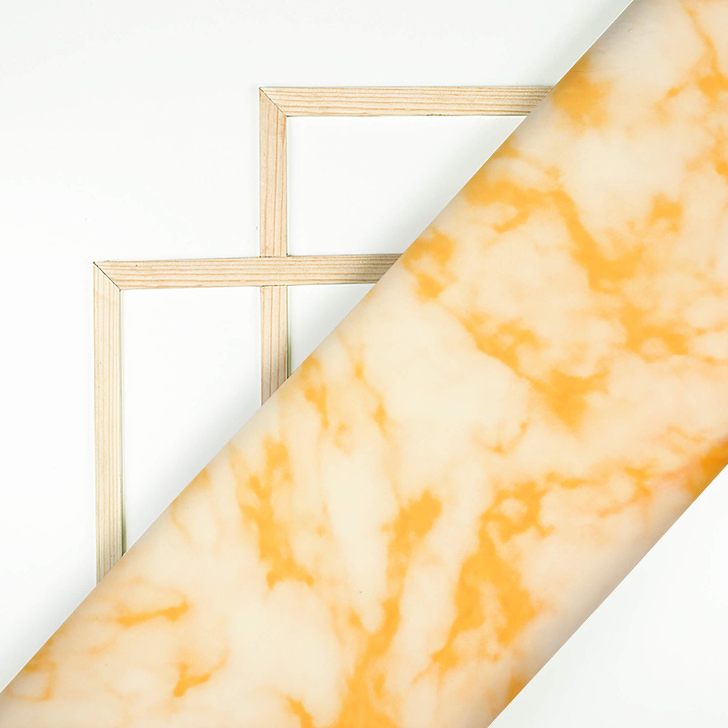Royal Orange And Off White Tye And Dye Pattern Digital Print Viscose Gaji Silk Fabric