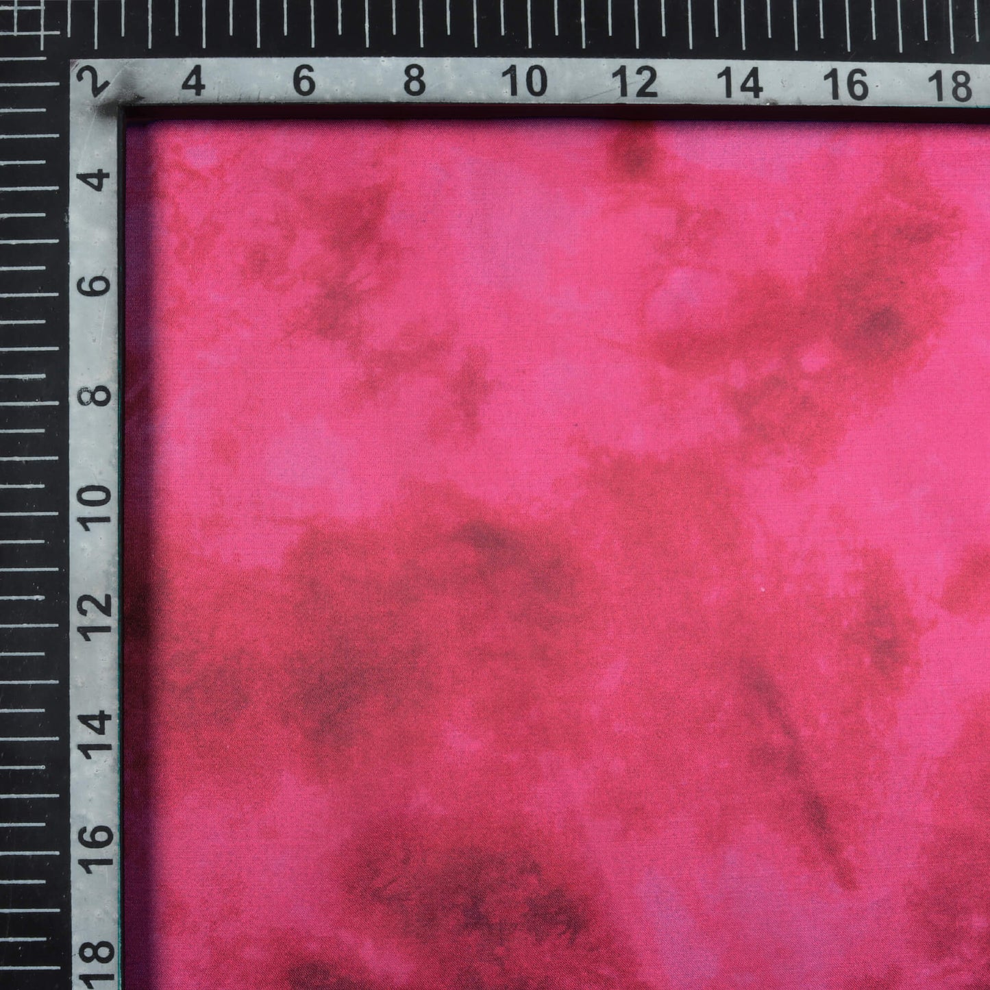 Deep Pink Tye And Dye Pattern Digital Print Organza Satin Fabric