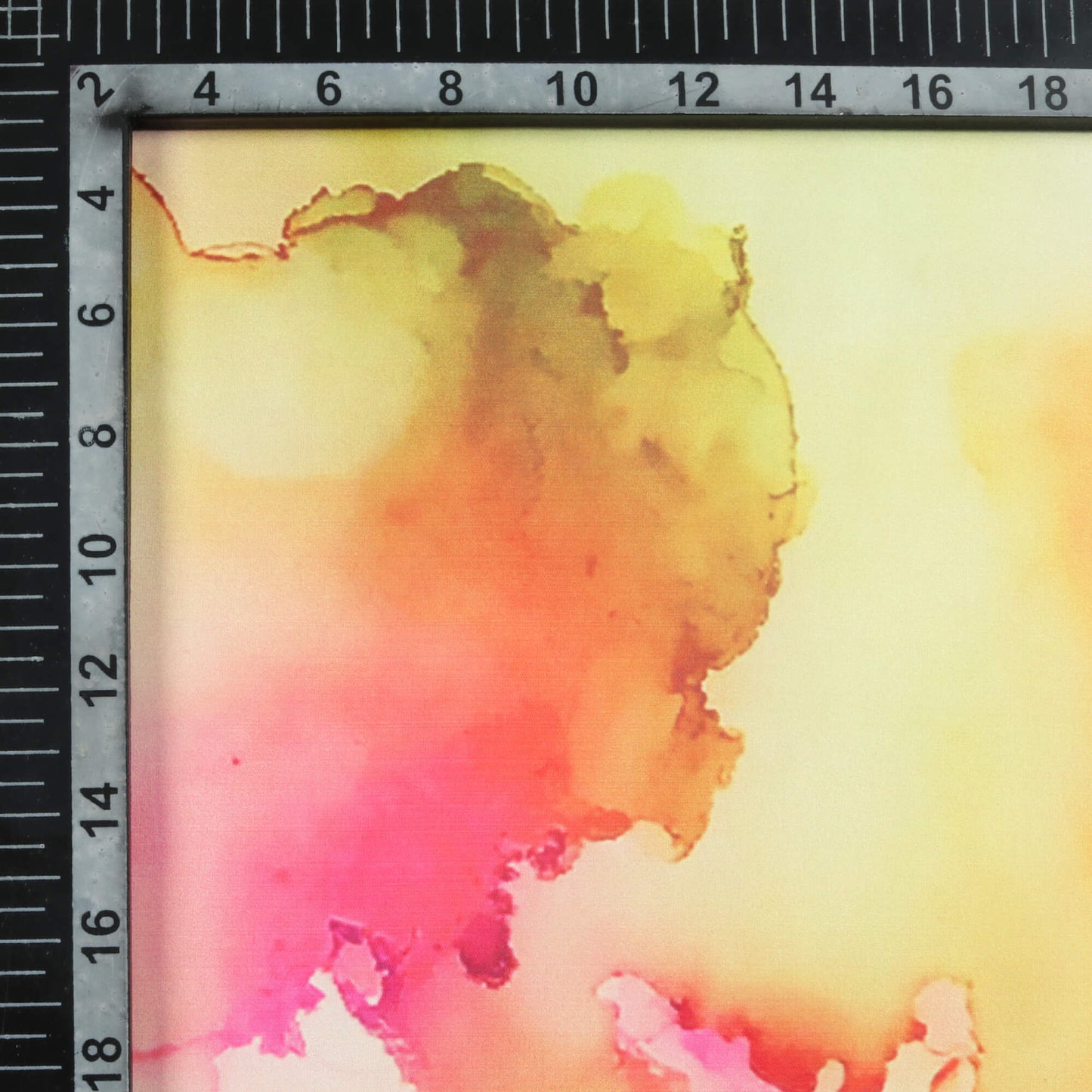 Yellow And Pink Tye And Dye Pattern Digital Print Organza Satin Fabric