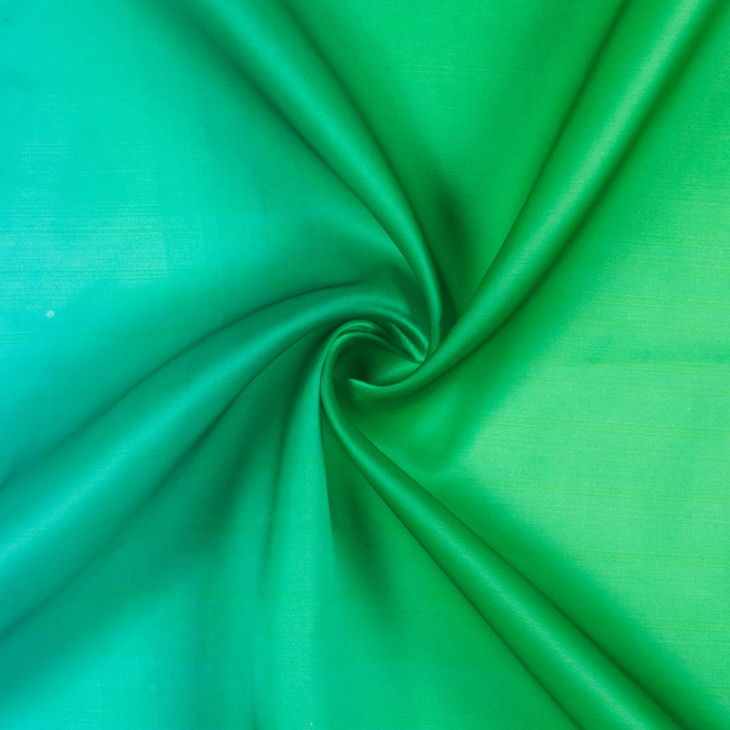 Kelly Green And Blue Ombre Pattern Digital Print Organza Satin Fabric