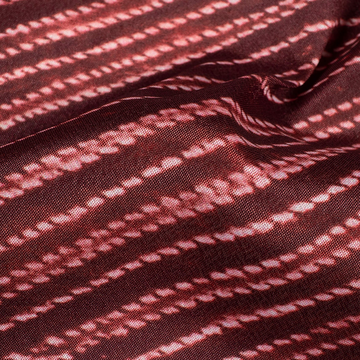 Hickory Brown Chevron Pattern Digital Print Crepe Silk Fabric