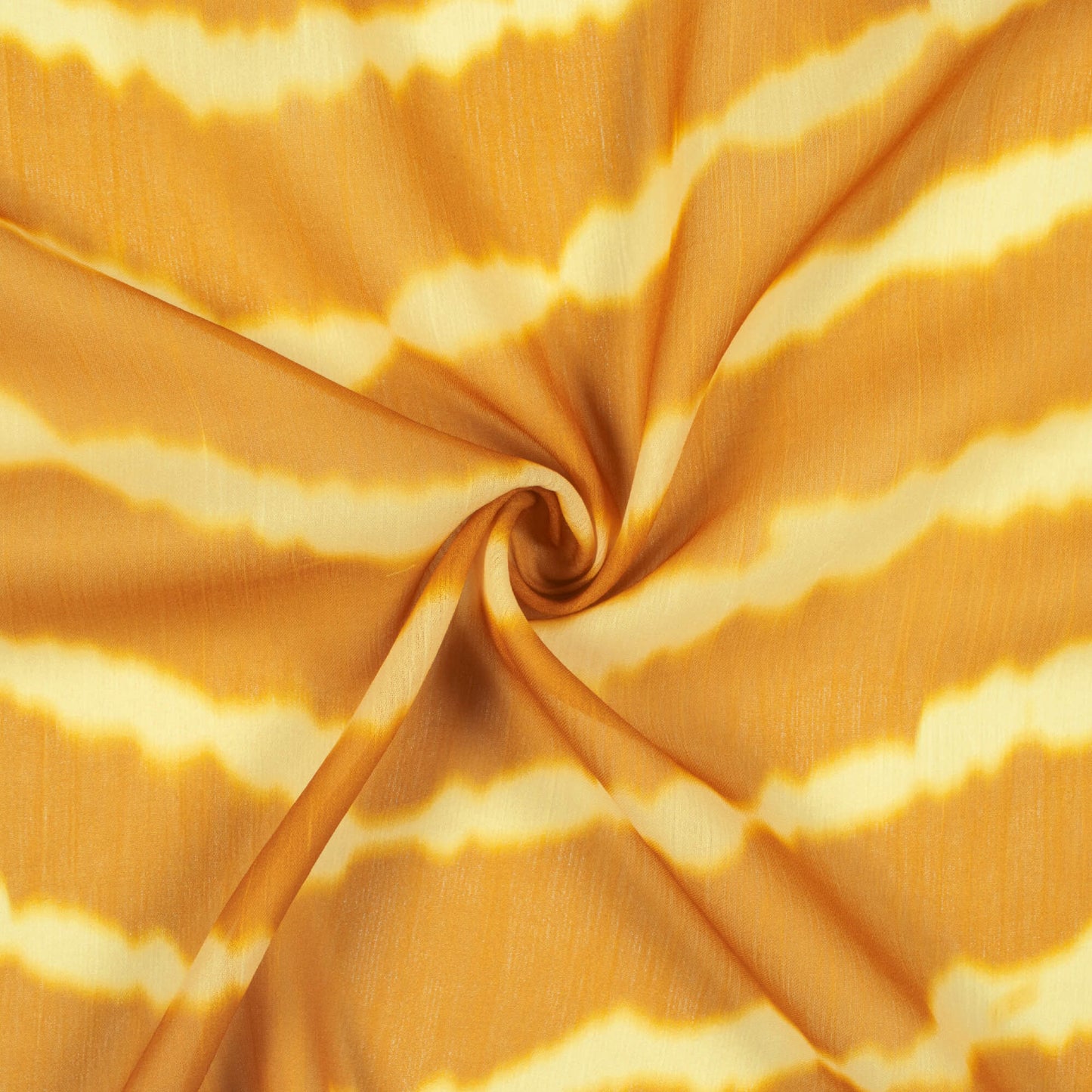 Dijon Yellow Leheriya Pattern Digital Print Chiffon Fabric