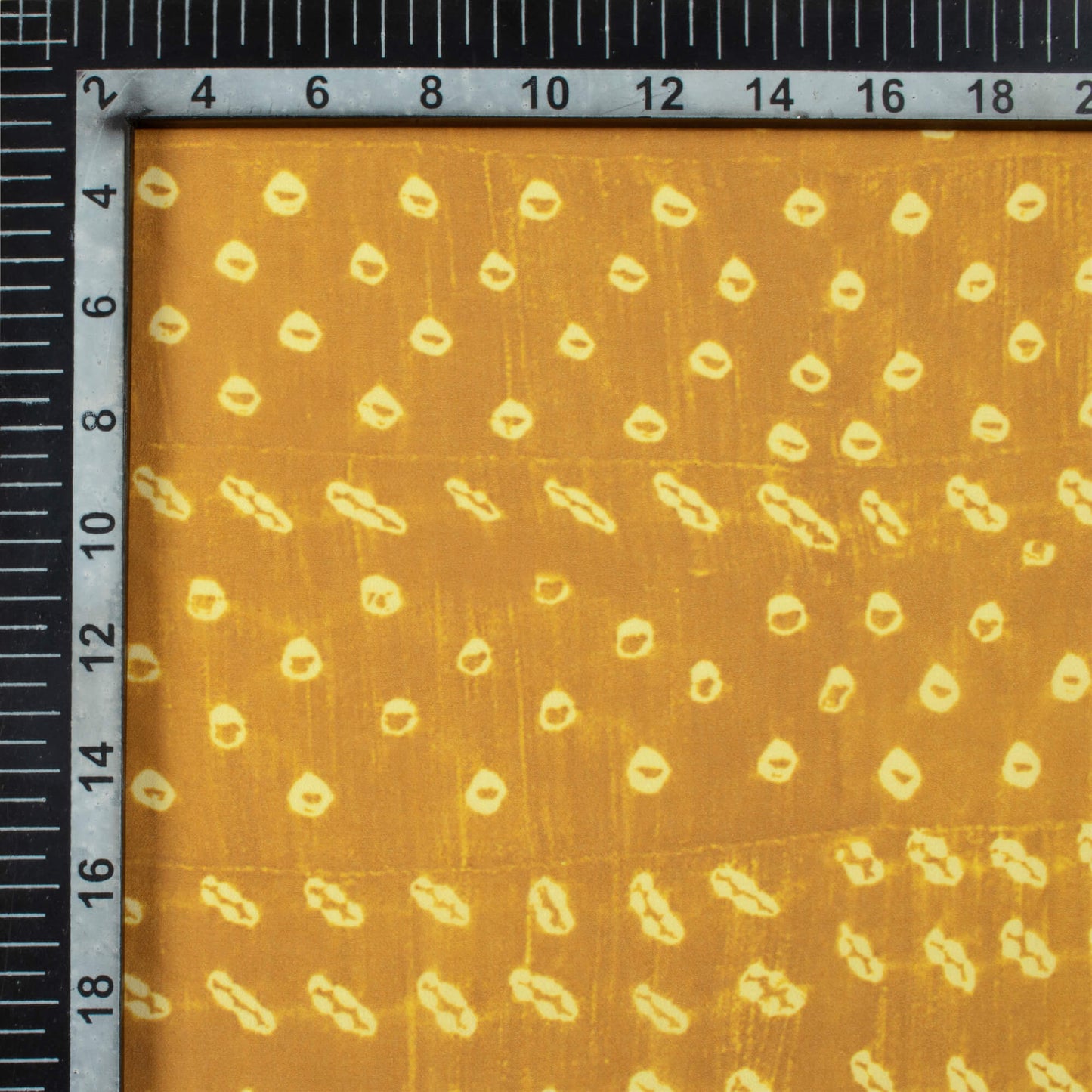 Dijon Yellow And Laguna Yellow Bandhanii Pattern Digital Print Georgette Fabric