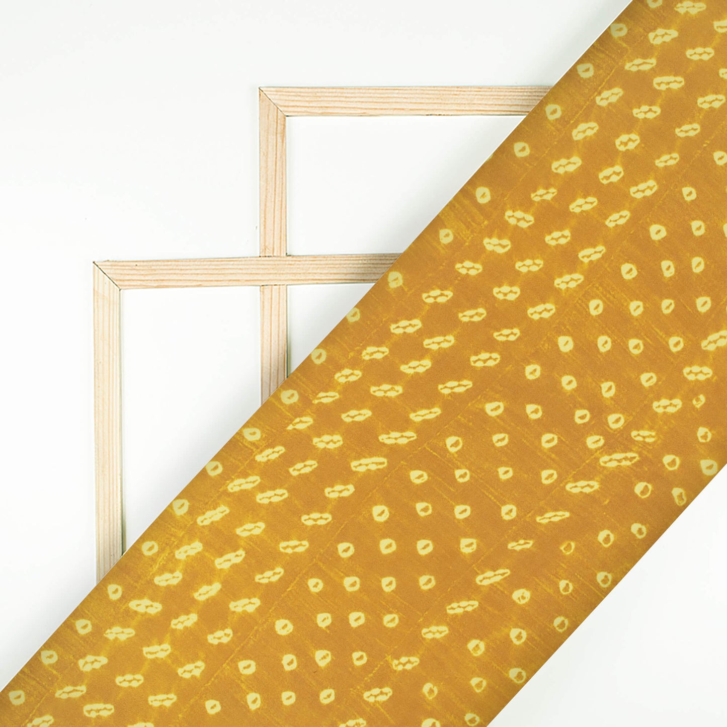 Dijon Yellow And Laguna Yellow Bandhanii Pattern Digital Print Georgette Fabric
