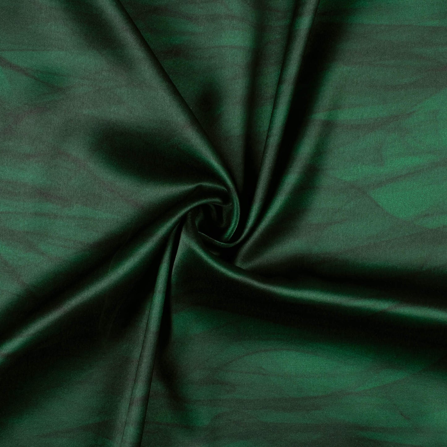 Bottle Green And Black Abstract Pattern Digital Print Japan Satin Fabric