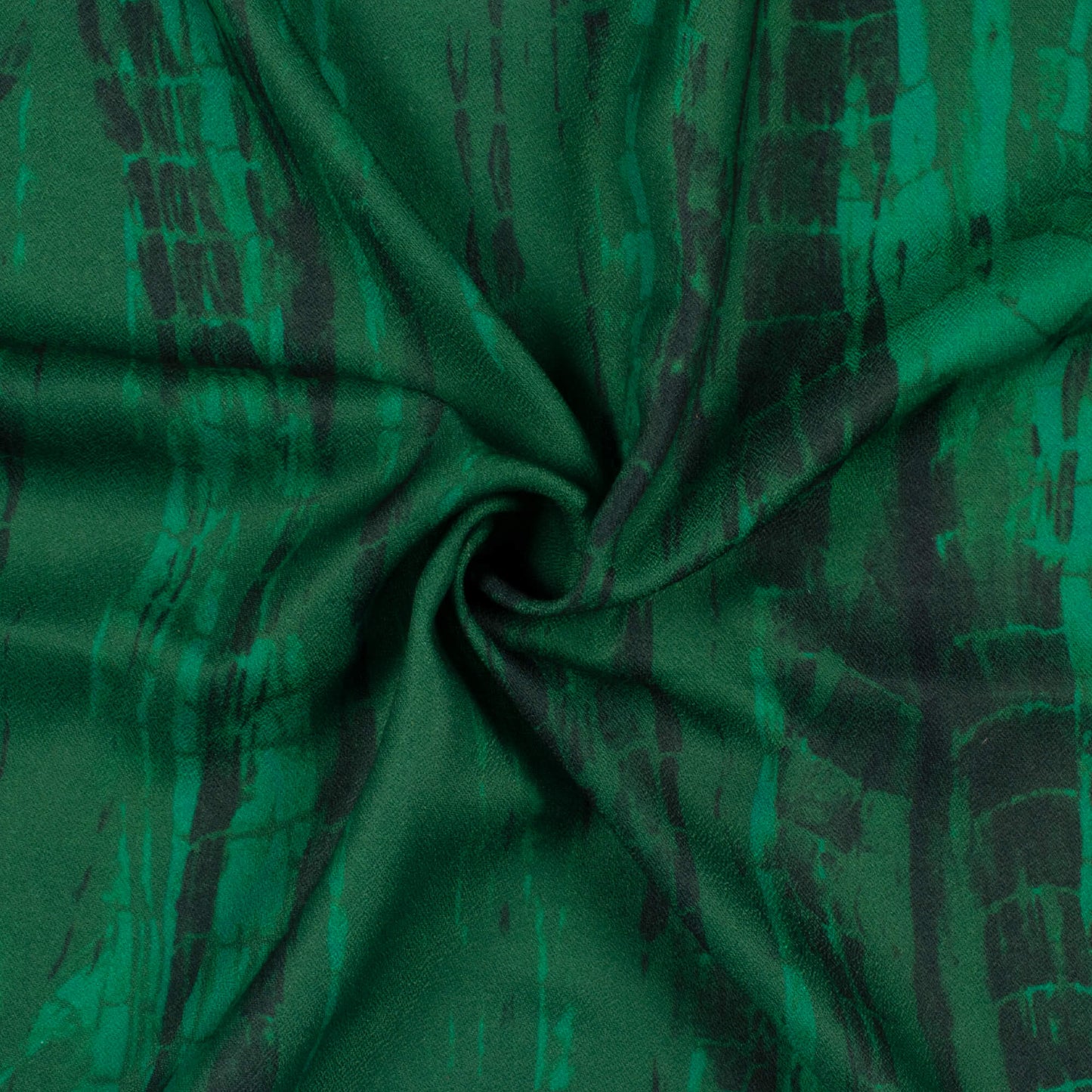 Bottle Green Shiiborii Pattern Digital Print Moss Crepe Fabric