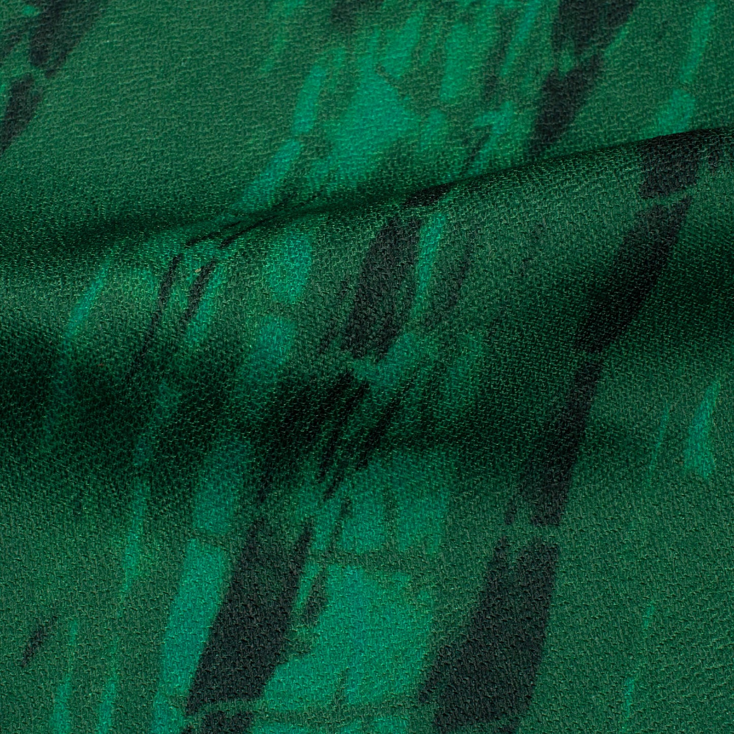 Bottle Green Shiiborii Pattern Digital Print Moss Crepe Fabric