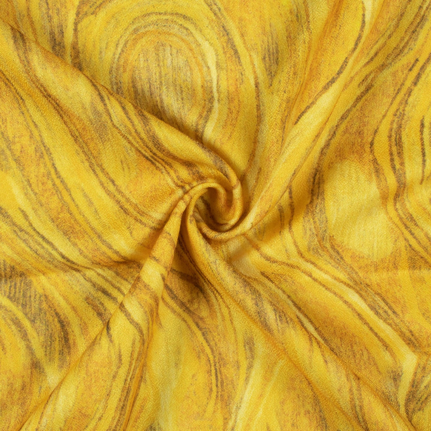 Dijon Yellow Abstract Pattern Digital Print Moss Crepe Fabric