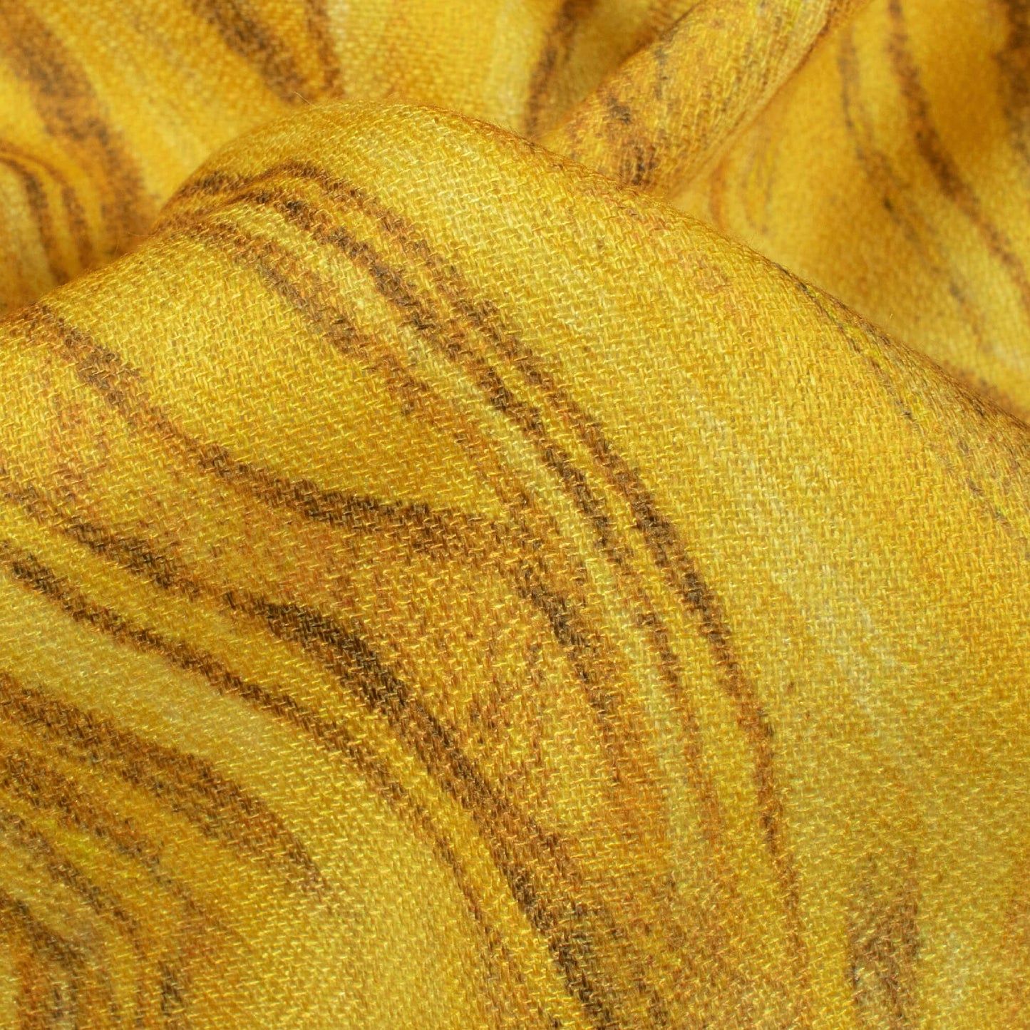 Dijon Yellow Abstract Pattern Digital Print Moss Crepe Fabric