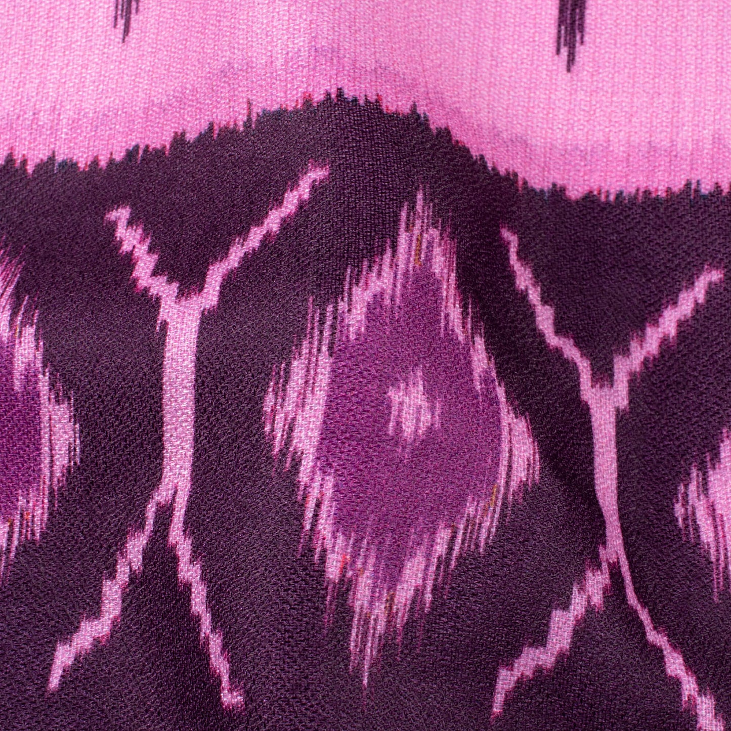 Wine Purple And Pink Daman Pattern Digital Print Moss Crepe Fabric