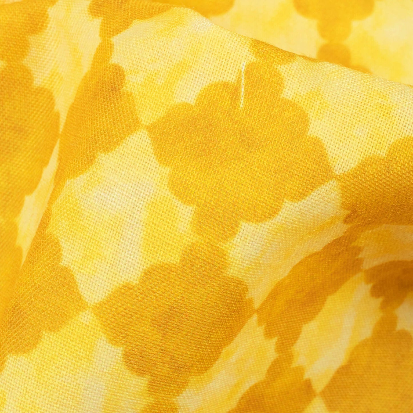 Dijon Yellow And Laguna Yellow Checks Pattern Digital Print Rayon Fabric