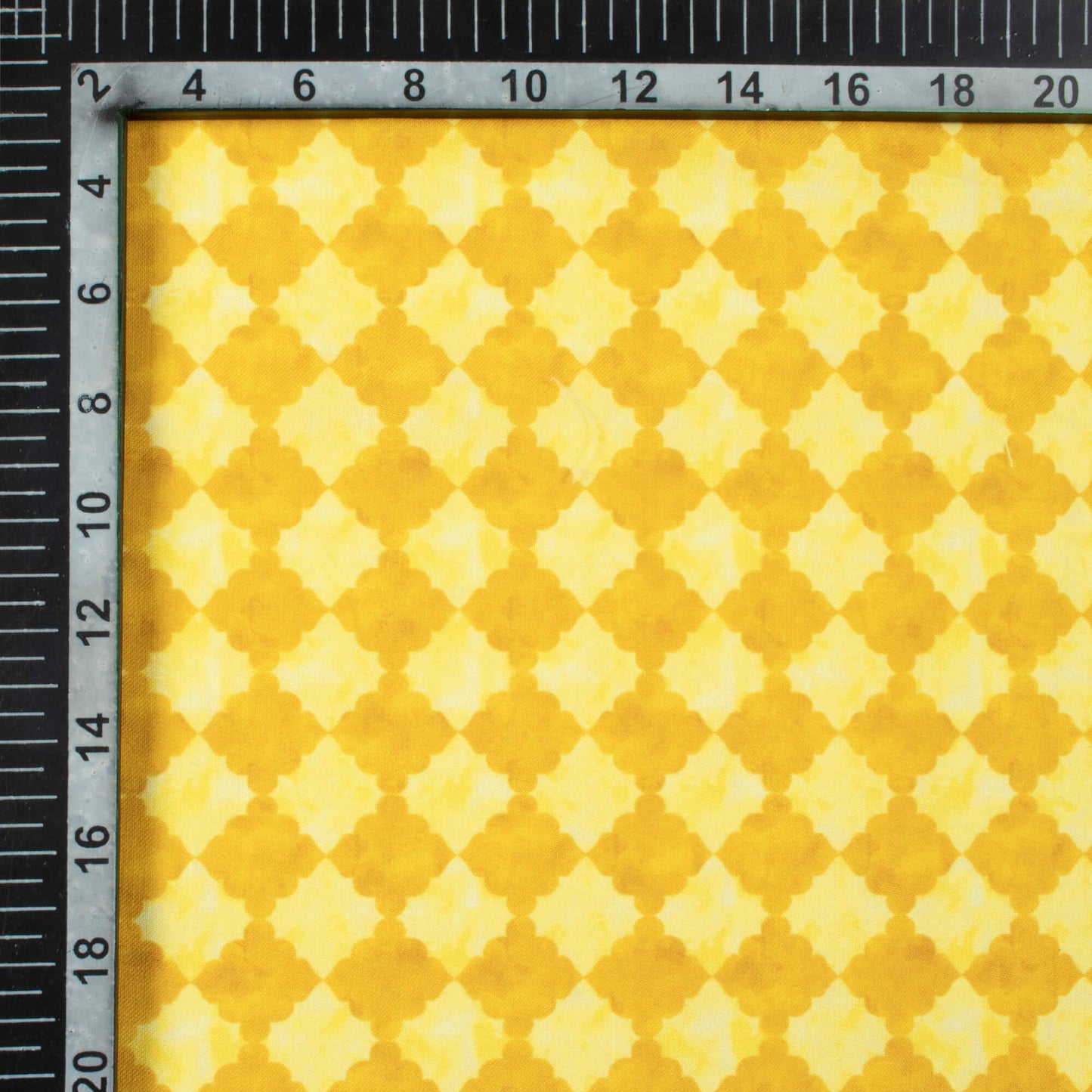 Dijon Yellow And Laguna Yellow Checks Pattern Digital Print Rayon Fabric