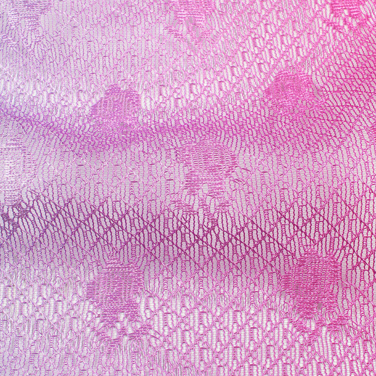 Electric Blue And Pink Ombre Pattern Digital Print Booti Raschel Net Fabric (Width 58 Inches)
