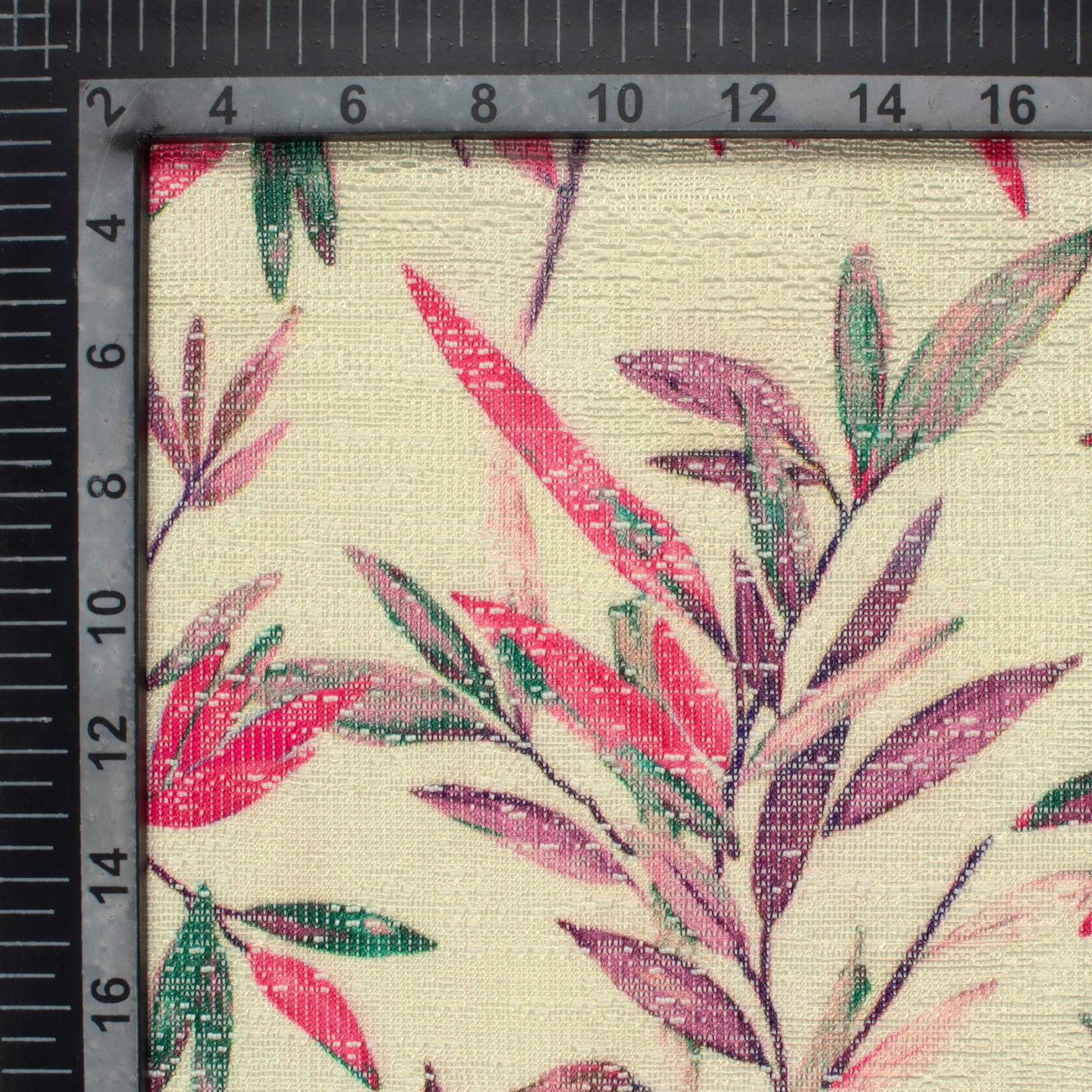 Cream And Pink Floral Pattern Digital Print Raschel Net Fabric (Width 58 Inches)