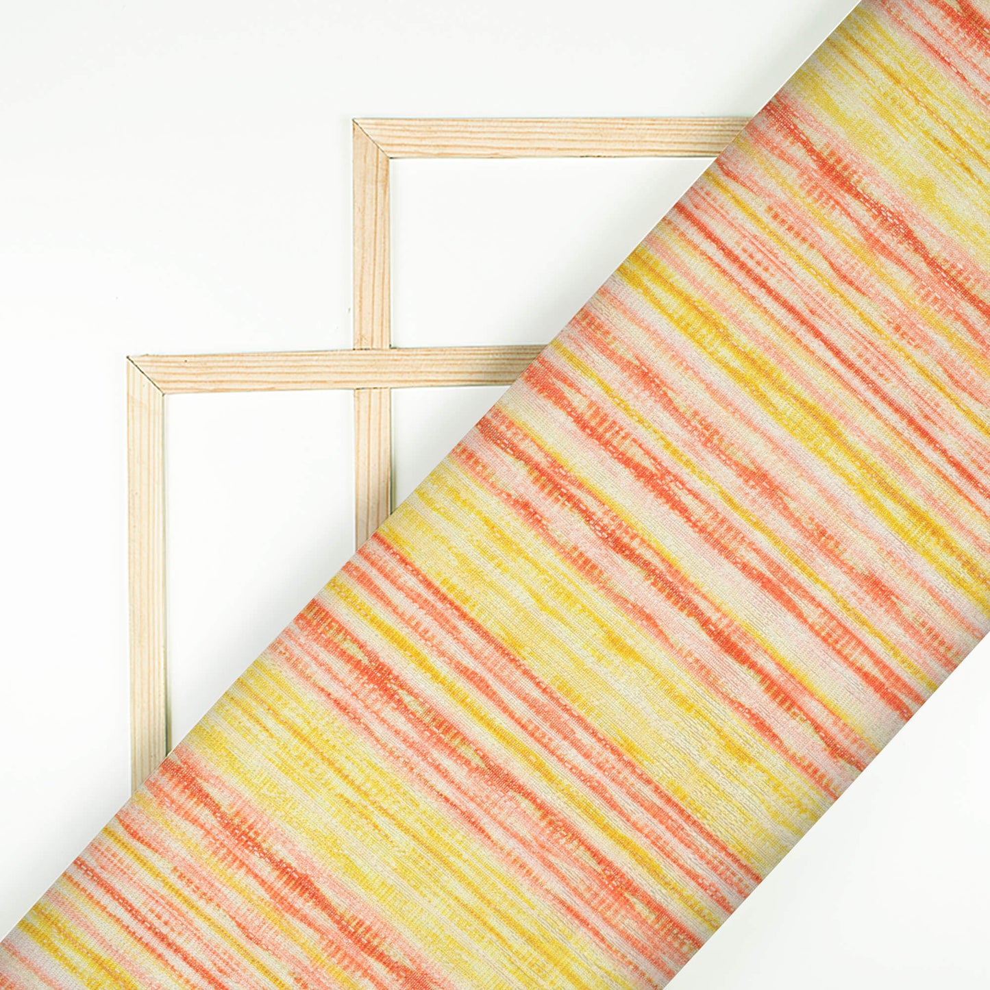 Bumblebee Yellow And Orange Shibori Pattern Digital Print Raschel Net Fabric (Width 58 Inches)
