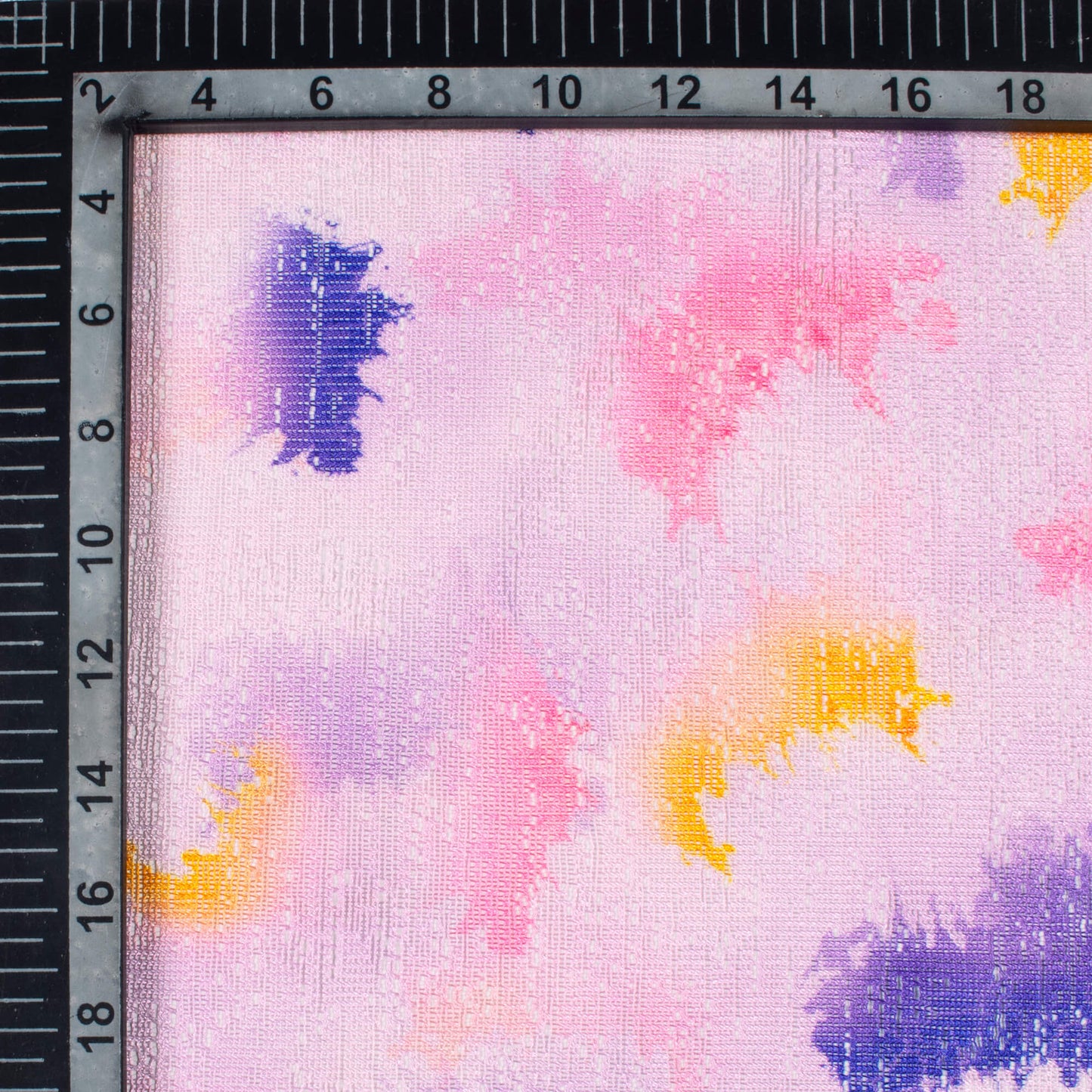 Pink And Blue Tie & Dye Pattern Digital Print Raschel Net Fabric (Width 58 Inches)