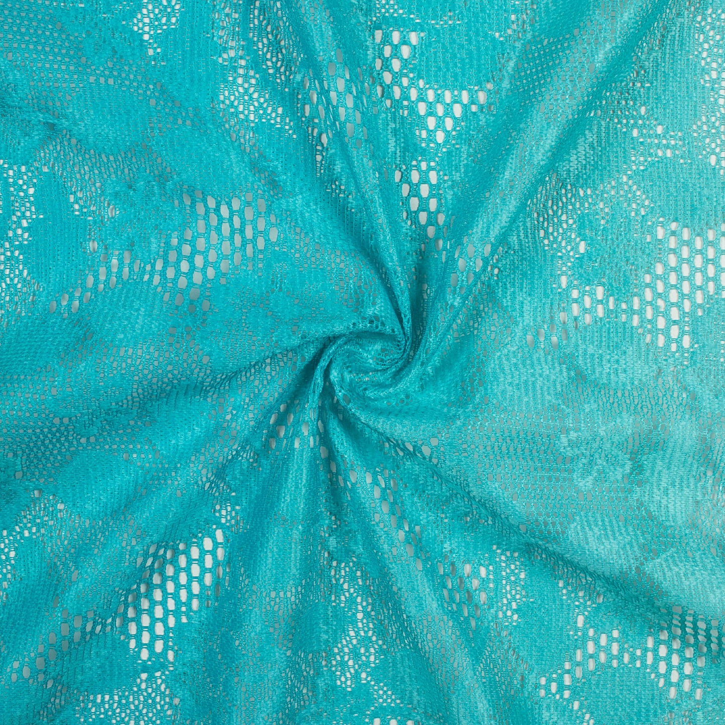 Olympic Blue Ombre Pattern Digital Print Floral Raschel Net Fabric (Width 58 Inches)