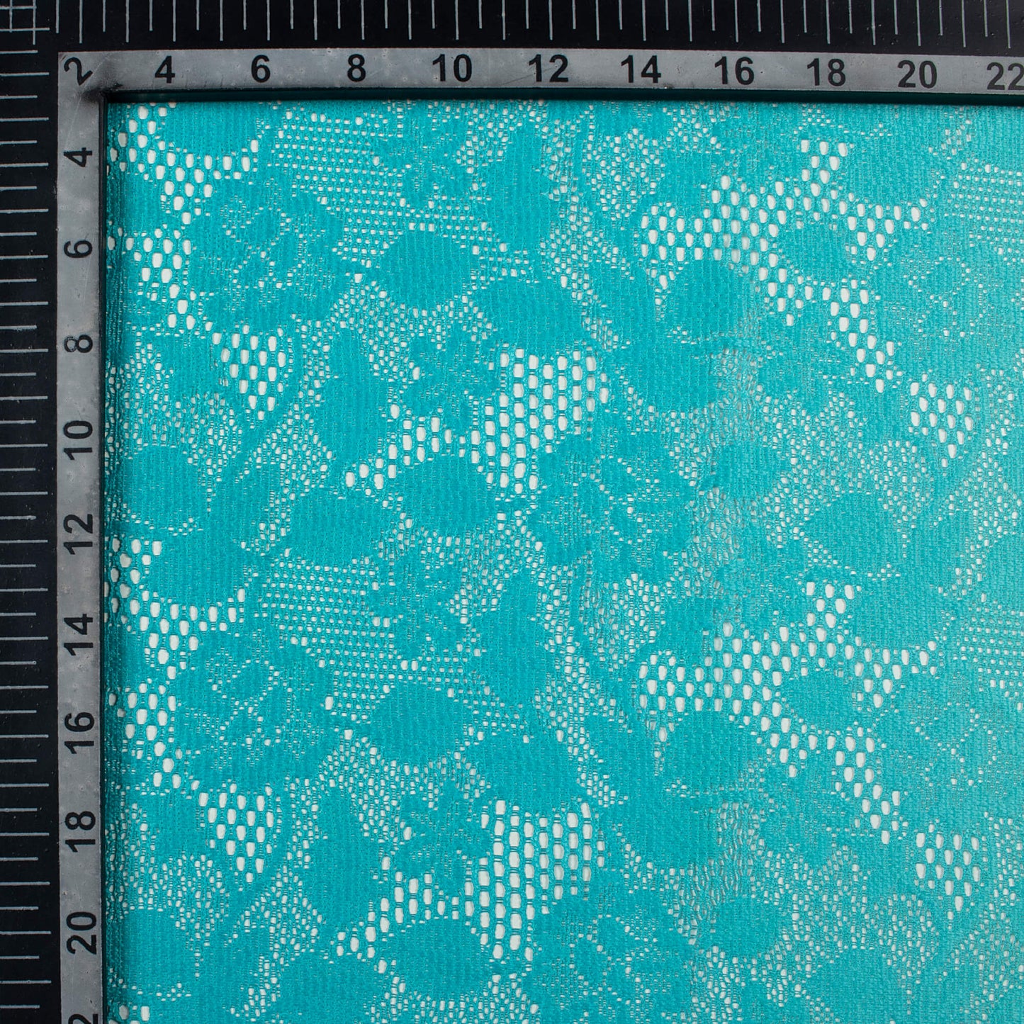 Olympic Blue Ombre Pattern Digital Print Floral Raschel Net Fabric (Width 58 Inches)