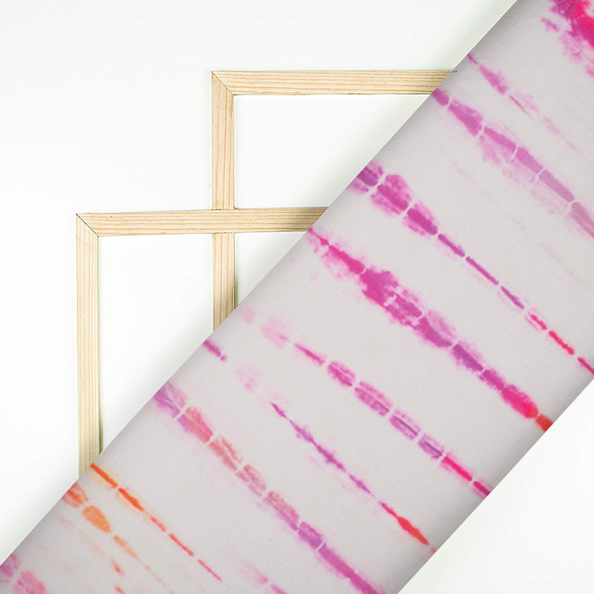 Off White And Purple Shiiborii Pattern Digital Print Poly Cambric Fabric