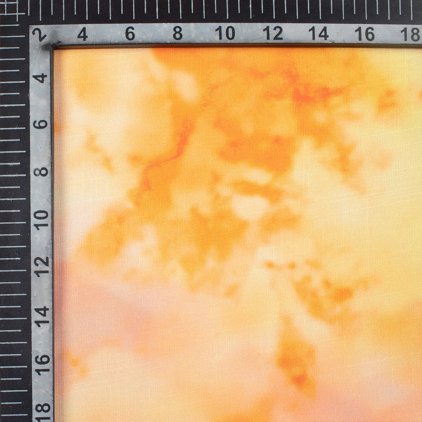 Carrot Orange Tye And Dye Pattern Digital Print Poly Linen Fabric