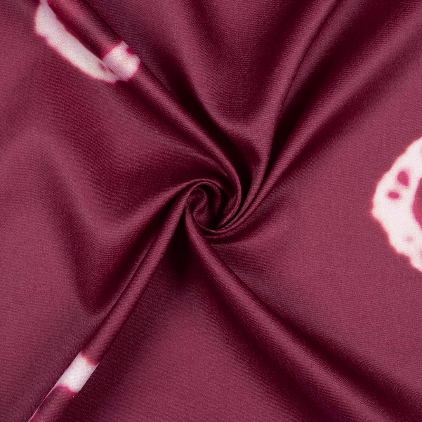 Maroon And Off White Shiiborii Pattern Digital Print Poly Glazed Cotton Fabric