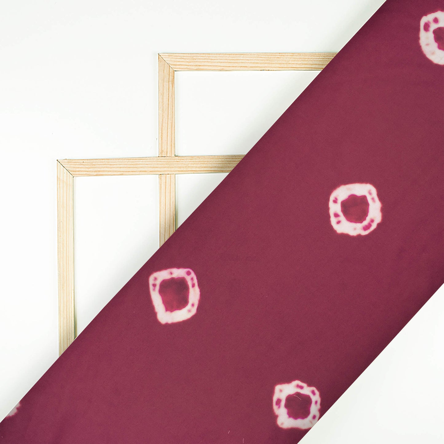 Maroon And Off White Shiiborii Pattern Digital Print Poly Glazed Cotton Fabric