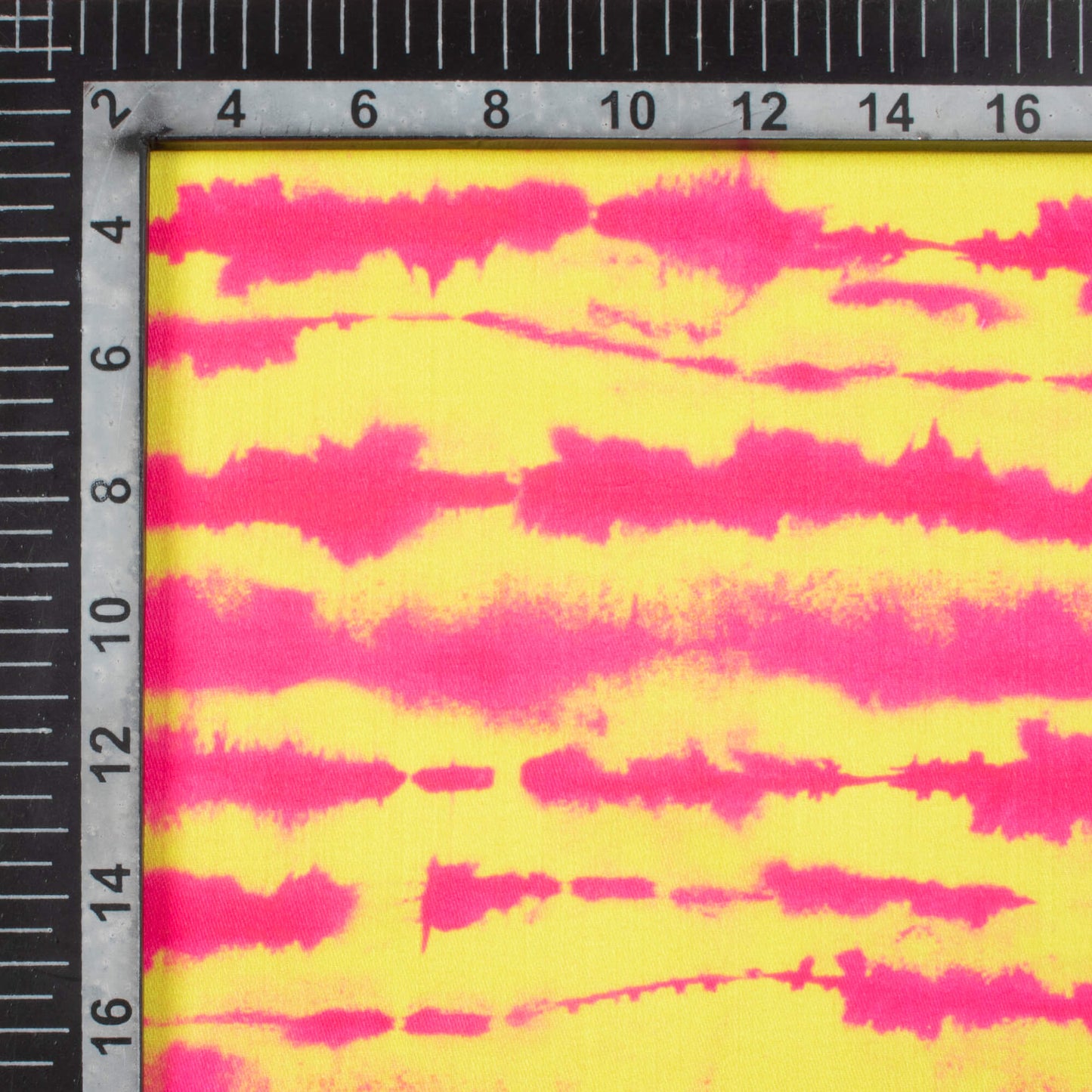 Bumblebee Yellow And Hot Pink Shiiborii Pattern Digital Print Poly Glazed Cotton Fabric