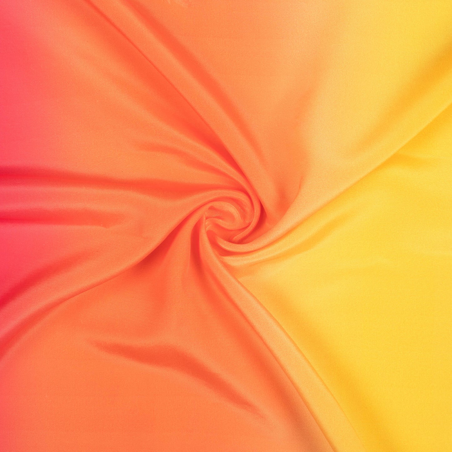 Yellow And Orange Rainbow Pattern Digital Print Crisp Silk Fabric