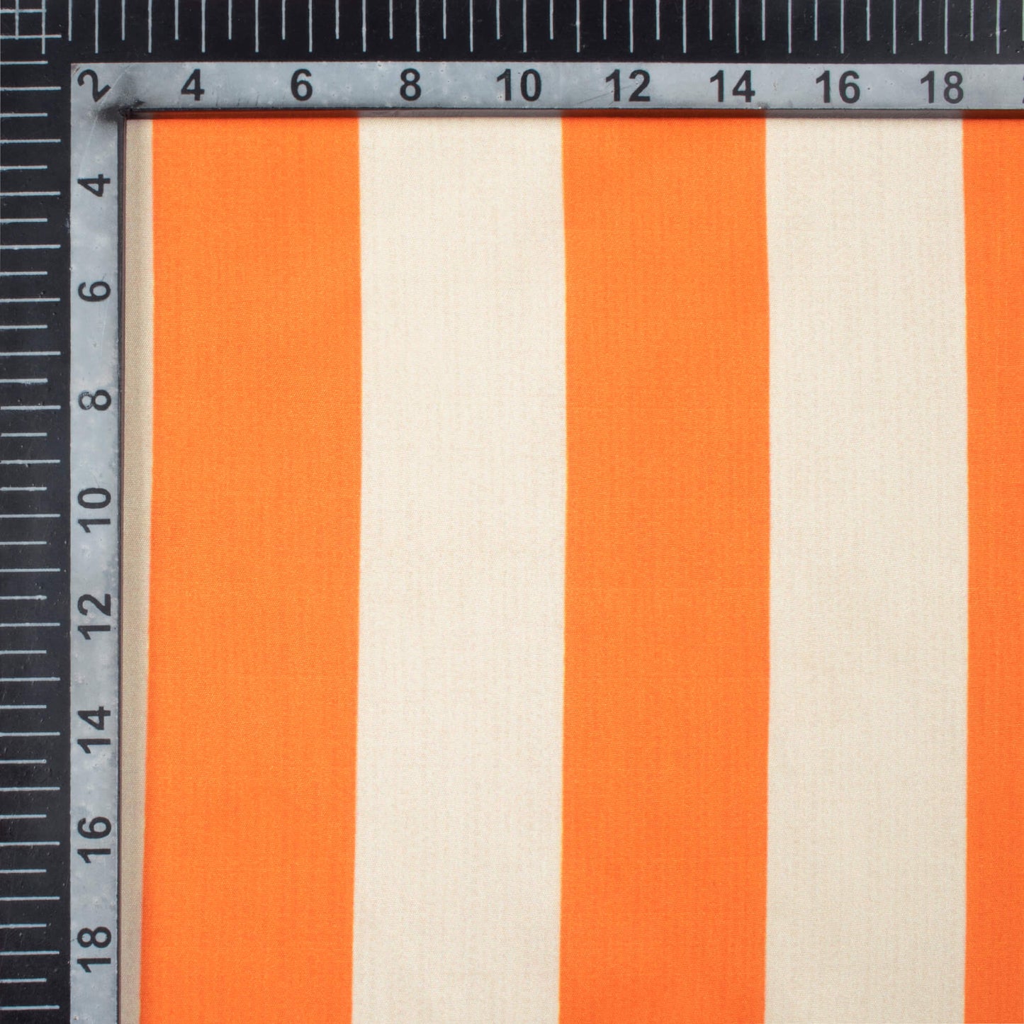 Tiger Orange And Cream Stripes Pattern Digital Print Poly Micro Crepe Fabric