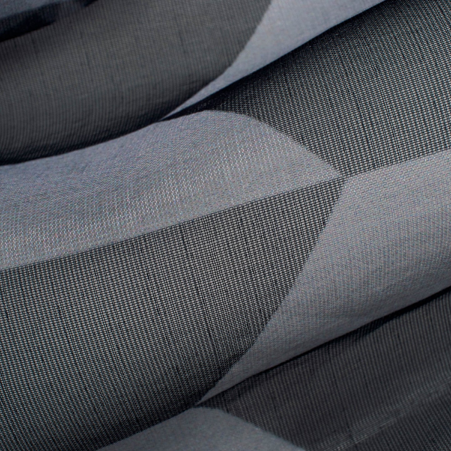 Black And White Geometric Pattern Digital Print Organza Fabric (Width 58 Inches)